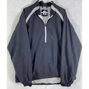 FootJoy Golf Jacket Men's Large DryJoys Pull Over 1/4 Zip Windbreaker Navy Blue
